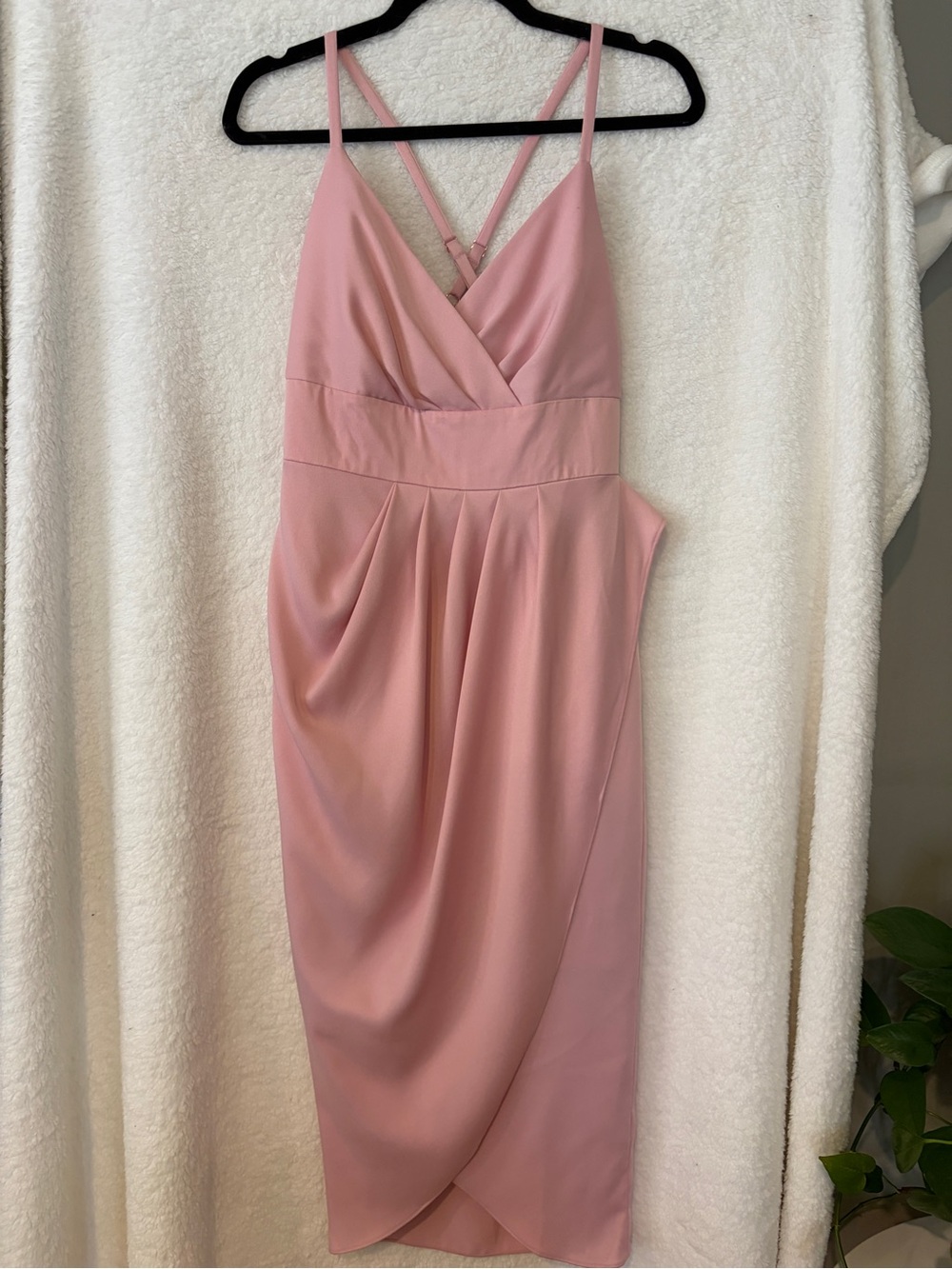 Ted Baker Dusky Pink V-Neck Strappy Midi Dress